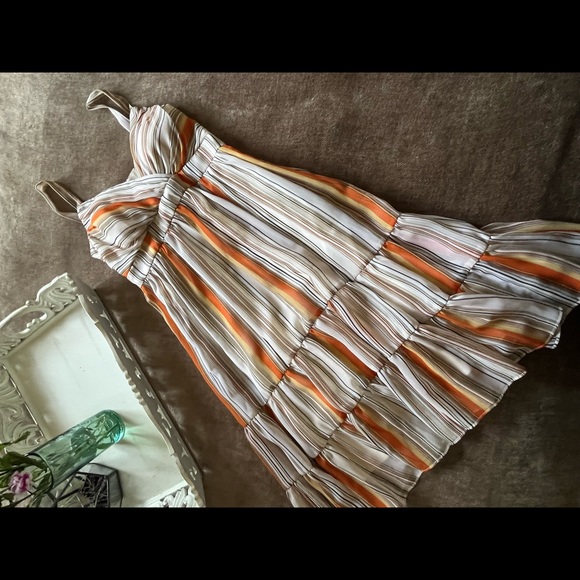 breakin’ loose Dresses & Skirts - Cream & Orange Striped Sundress by Breakin’ Loose - size 5 / 6